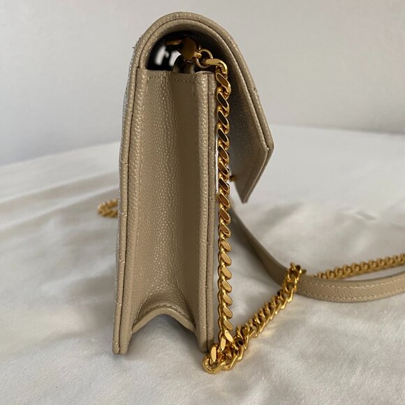 YSL C. Wall (153Y) Mono Avec - Beige w/Gold chain - Picture 7 of 10